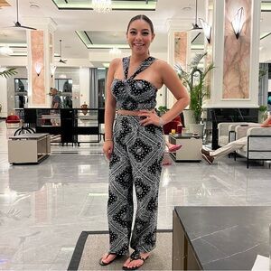 Black and White Bandana Jumpsuit